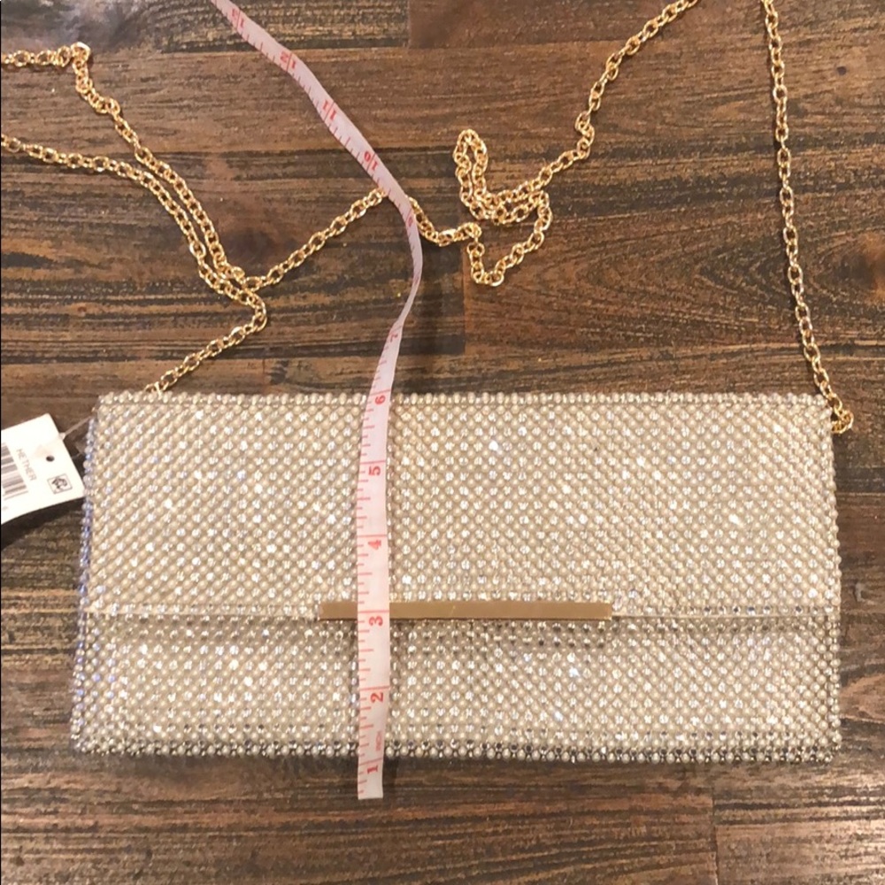 INC Heather Clutch One Size Gold NWT - Picture 5 of 6